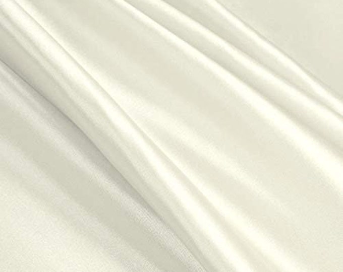 Ivory  Light Weight Charmeuse Satin Fabric for Wedding Dress 60" inches wide sold by The Yard.