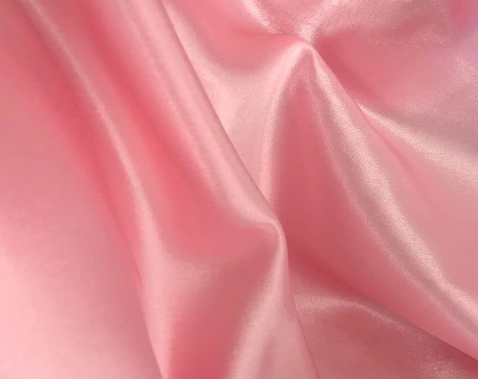 Pink Crepe Back Satin Bridal Fabric Draper-Prom-wedding-nightgown- Soft 58"-60" Inches Sold by The Yard.