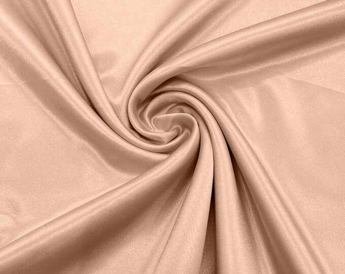 Peach Crepe Back Satin Fabric 58" Wide| Bridal| Prom| Nightgown| Wedding.
