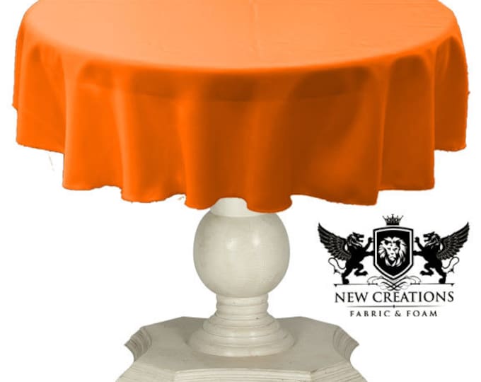 Orange Tablecloth Solid Dull Bridal Satin Overlay for Small Coffee Table Seamless.