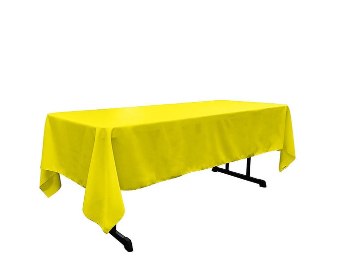 Neon Yellow - Rectangular Polyester Poplin Tablecloth / Party supply.