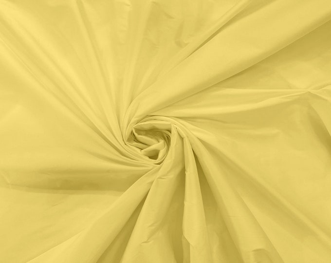 Light Yellow 100% Polyester Imitation Silk Taffeta Fabric 55" Wide/Costume/Dress/Cosplay/Wedding.