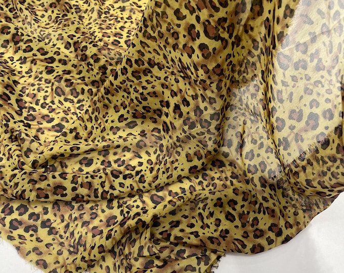 Cheetah/Leopard Chiffon Fabric, Soft Chiffon Fabric for Shirts, Summer Clothes, Lady Dress, Daily Wear, Cosplay, Gown/By The Yard