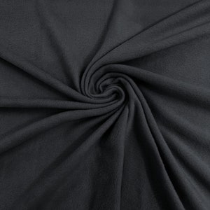 Charcoal Solid Polar Fleece Fabric Anti-Pill 58&quot; Wide Sold by The Yard.