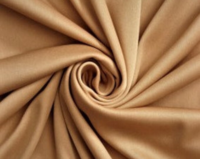 Khaki Polyester Knit Interlock Mechanical Stretch Fabric 58"/60"/Draping Tent Fabric. Sold By The Yard.