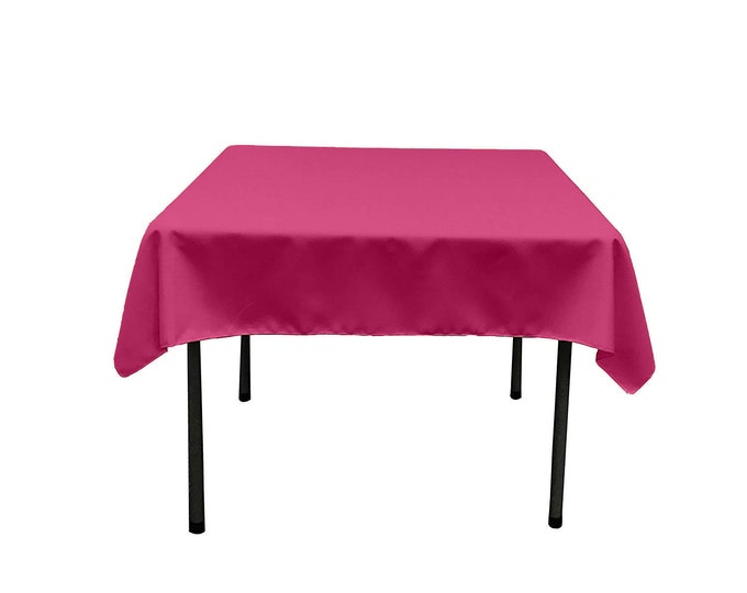 Fuchsia Square Polyester Poplin Table Overlay - Diamond. Choose Size Below