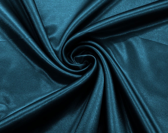 Dark Teal Crepe Back Satin Bridal Fabric Draper/Prom/Wedding/58" Inches Wide Japan Quality.