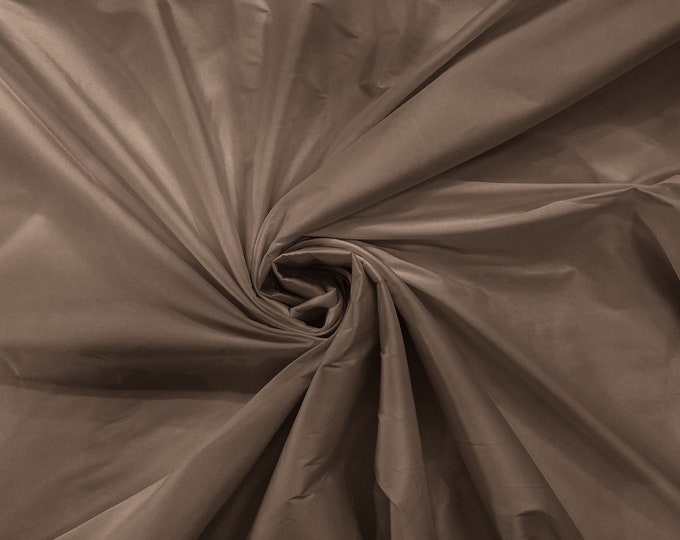 Taupe 100% Polyester Imitation Silk Taffeta Fabric 55" Wide/Costume/Dress/Cosplay/Wedding.