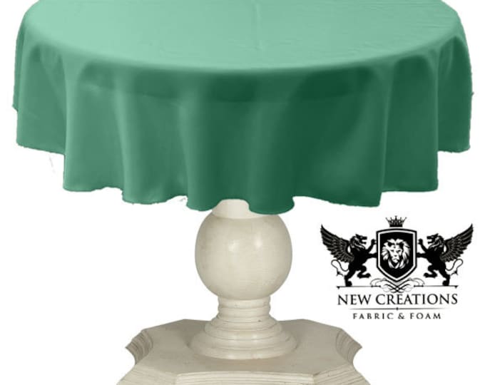 Jade Tablecloth Solid Dull Bridal Satin Overlay for Small Coffee Table Seamless.