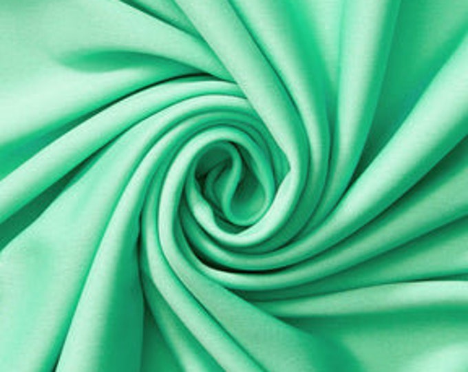 Seafoam Polyester Knit Interlock Mechanical Stretch Fabric 58"/60"/Draping Tent Fabric. Sold By The Yard.