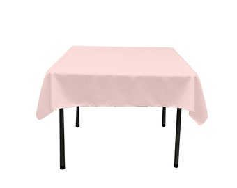 Feather Pink Square Polyester Poplin Table Overlay - Diamond. Choose Size Below