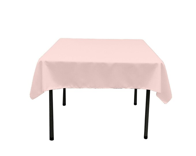 Feather Pink Square Polyester Poplin Table Overlay - Diamond. Choose Size Below