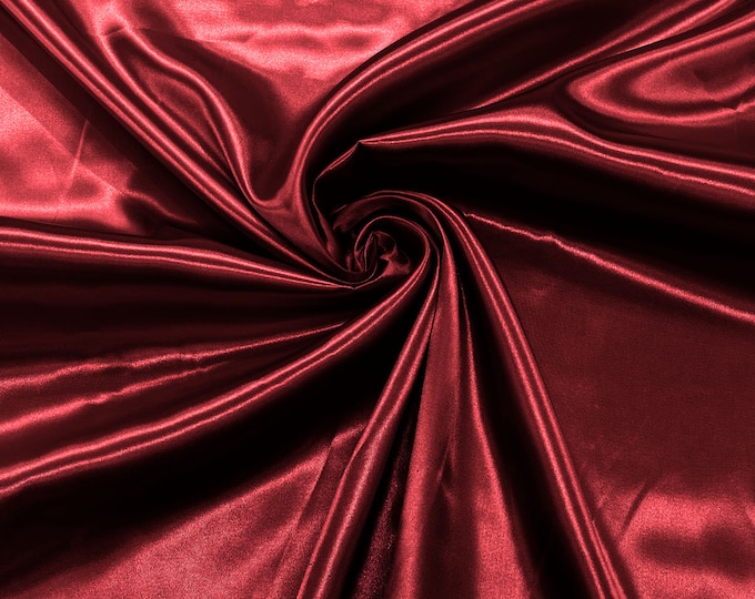 Cranberry - Shiny Charmeuse Satin Fabric for Wedding Dress/Crafts Costumes/58” Wide /Silky Satin