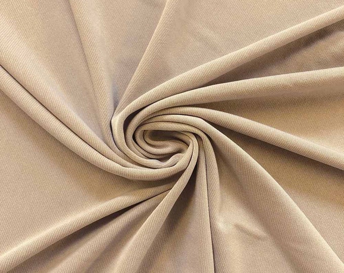 Champagne 58" Wide ITY Fabric Polyester Knit Jersey 2 Way  Stretch Spandex Sold By The Yard.