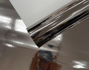 Spegelvinyltyg, reflekterande klädsel i blyförkromat material, 136 cm brett