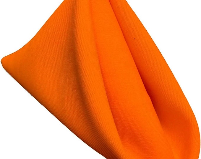 18 x 18 Inches Polyester Poplin Decorative Table Napkins, Party Supply - Pack of 12 - Orange