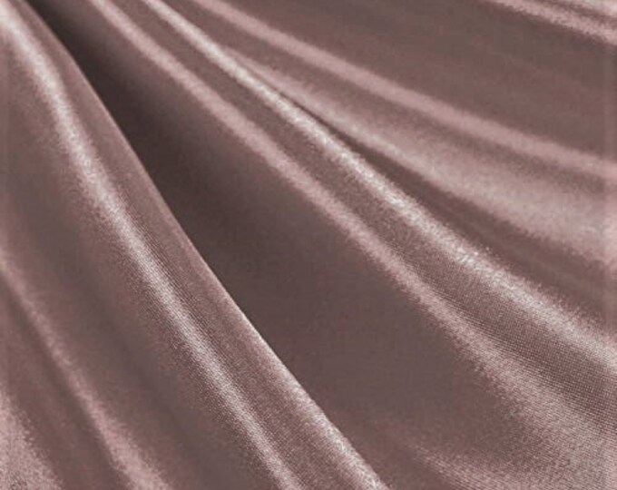 Mauve Heavy Shiny Bridal Satin Fabric for Wedding Dress, 60" inches wide sold by The Yard.