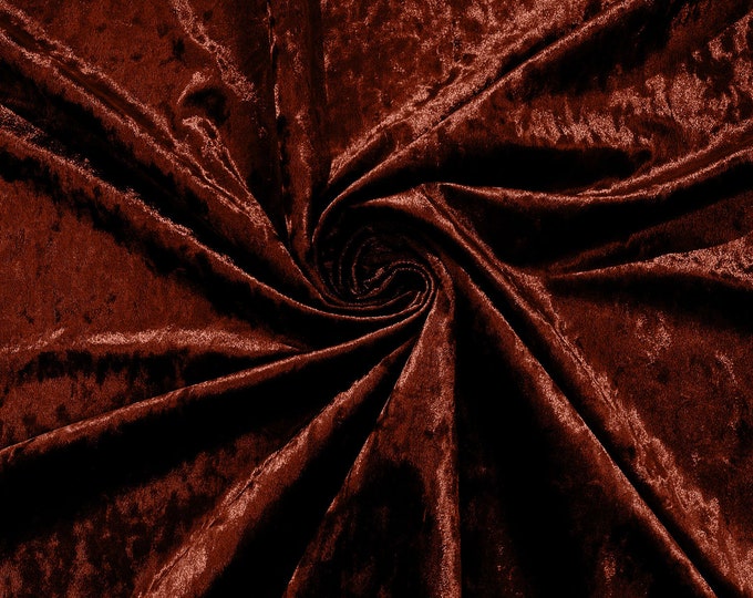Rust Stretch Crushed Velvet Fabric/58 Inches Wide/Cosplays.