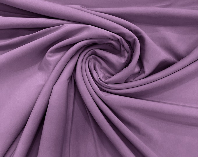 Lilac 58" Wide ITY Fabric Polyester Knit Jersey 2 Way  Stretch Spandex Sold By The Yard.