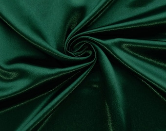 Hunter Green Crepe Back Satin Bridal Fabric Draper-Prom-wedding-nightgown- Soft 58"-60" Inches Sold by The Yard.