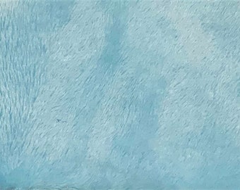 Dusty Blue Minky Smooth Soft Solid Plush Faux Fake Fur Fabric Polyester- Sold by the yard.