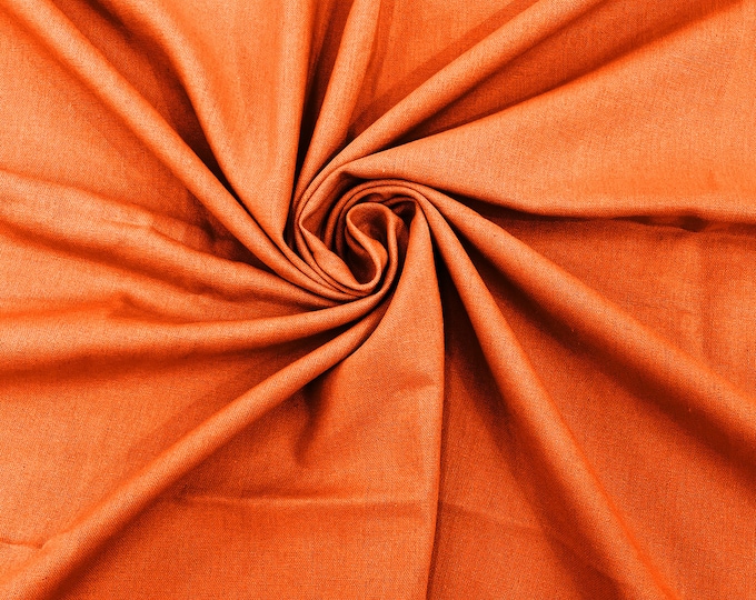 Orange Medium Weight Natural Linen Fabric/50 " Wide/Clothing