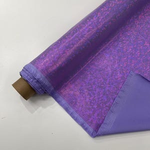 Lavender Shattered Glass Foil Hologram/58” Wide/4 Way Stretch Spandex Nylon Tricot by the yard.