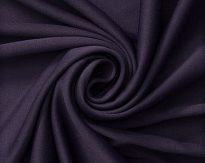 Plum Polyester Knit Interlock Mechanical Stretch Fabric 58"/60"/Draping Tent Fabric. Sold By The Yard.