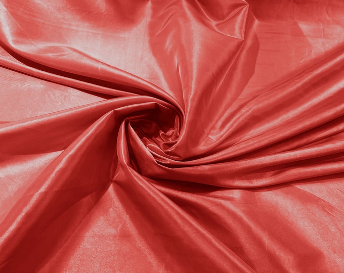 Solid Taffeta Fabric/ Taffeta Fabric By the Yard/ Apparel, Costume, Dress, Cosplay, Wedding. Coral
