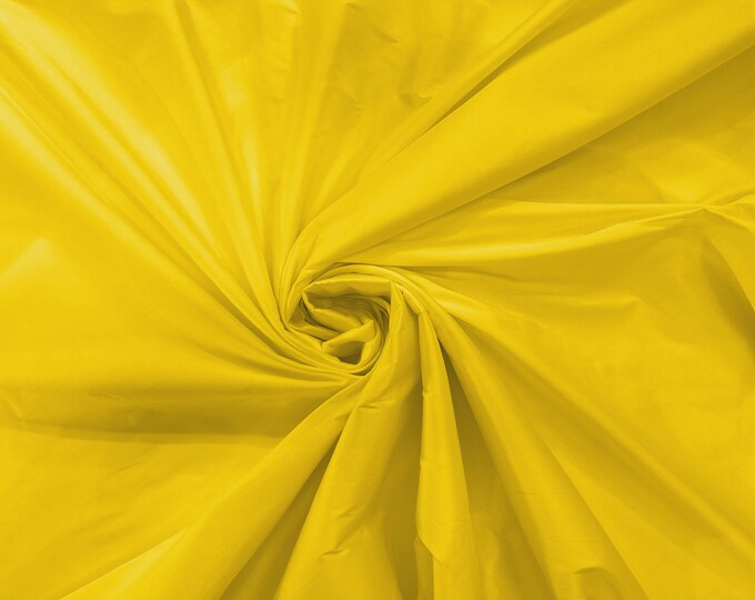 Yellow 100% Polyester Imitation Silk Taffeta Fabric 55" Wide/Costume/Dress/Cosplay/Wedding.