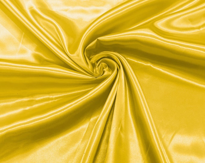 Sorbet Yellow Shiny Charmeuse Satin Fabric for Wedding Dress/Crafts Costumes/58” Wide /Silky Satin
