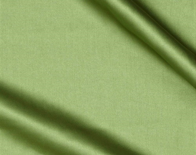 Sage Green Heavy Shiny Bridal Satin Fabric for Wedding Dress, 60" inches wide sold by The Yard.