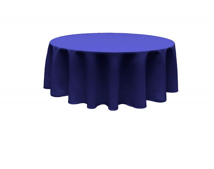 Royal Blue - Solid Round Polyester Poplin Tablecloth Seamless.