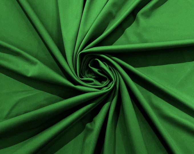 Kelly Green Milliskin Nylon Spandex Stretch Dull Tricot Medium Weight Fabric for Apparel/4 Way Fabric/Swimwear/Activewear/Sportswear/Costume