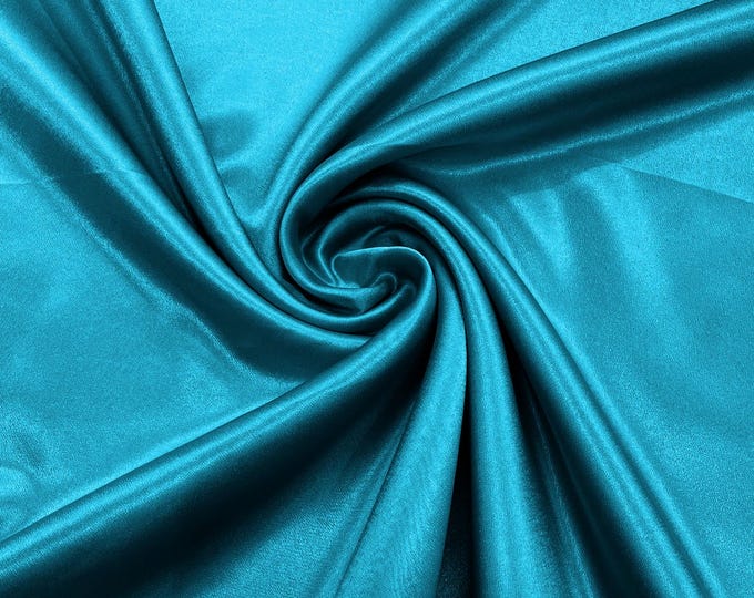 Teal Crepe Back Satin Fabric 58" Wide| Bridal| Prom| Nightgown| Wedding.