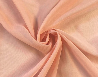 Peach 58/60" Wide 100% Polyester Soft Light Weight, Sheer, See Through Chiffon Fabric Sold By The Yard.