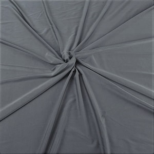 Gray Shiny Milliskin Nylon Spandex Fabric 4 Way Stretch 58&quot; Wide Sold by The Yard