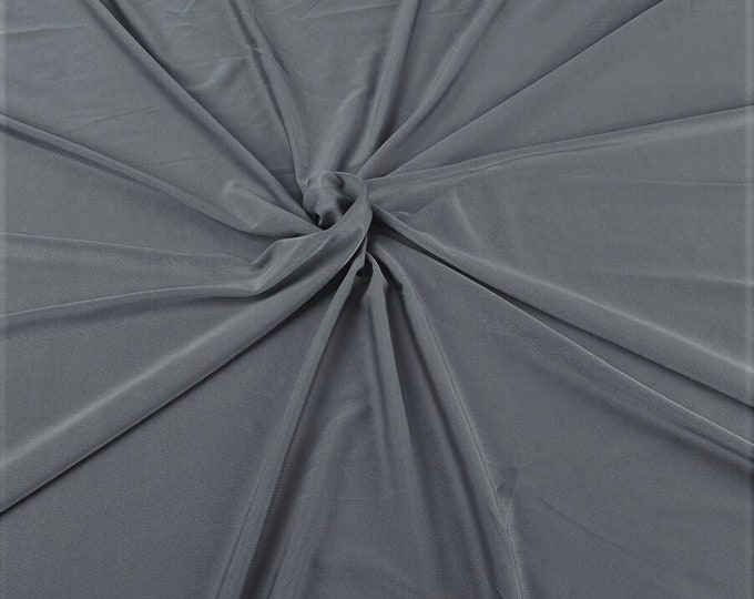 Gray Shiny Milliskin Nylon Spandex Fabric 4 Way Stretch 58" Wide Sold by The Yard