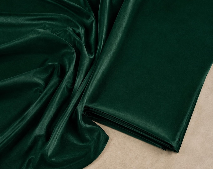 Hunter Green Shiny Polyester Spandex Fabric By The Yard, Stretch Fabric For Costumes Dancewear & Prom Dresses
