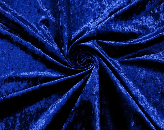 Royal Blue Stretch Crushed Velvet Fabric/58 Inches Wide/Cosplays.