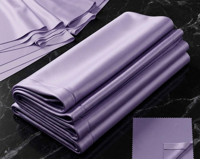 Lavender Heavy Shiny Satin Stretch Spandex Fabric 58" Wide, Lavender Satin Fabric By The Yard, Stretch Dress Fabric, Lilac Prom Fabric