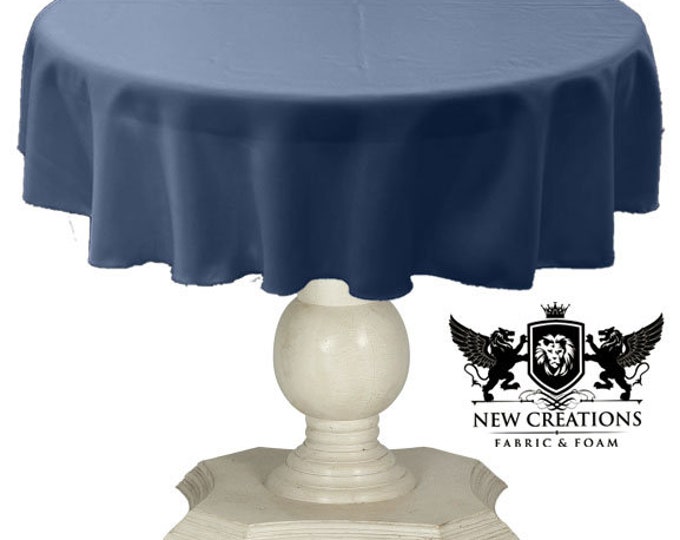 Coppen Blue Tablecloth Solid Dull Bridal Satin Overlay for Small Coffee Table Seamless.