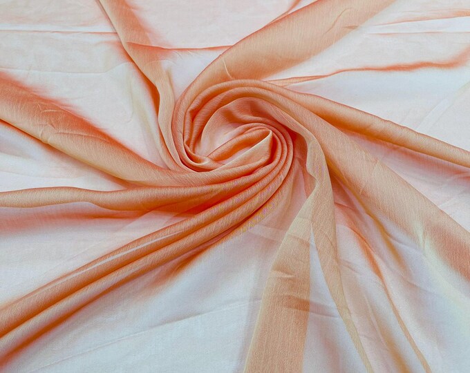 Chiffon Two Tone Sheer Fabric, by The Yard - Orange