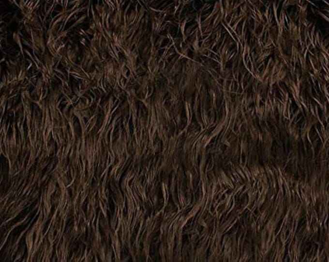 Mongolian Faux Fur Fabric by the Yard Brown