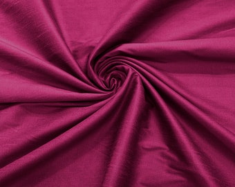 Dark Fuchsia Polyester Dupioni Faux Silk Fabric/ 55” Wide/Wedding Fabric/Home Decor.