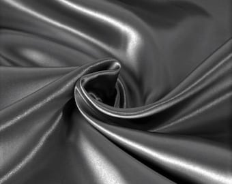 Gray Silky Stretch Charmeuse Satin 58" Wide Fabric.