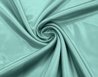 Light Aqua Crepe Back Satin Fabric 58" Wide| Bridal| Prom| Nightgown| Wedding.