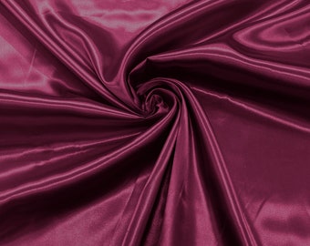 Raspberry - Shiny Charmeuse Satin Fabric for Wedding Dress/Crafts Costumes/58” Wide /Silky Satin