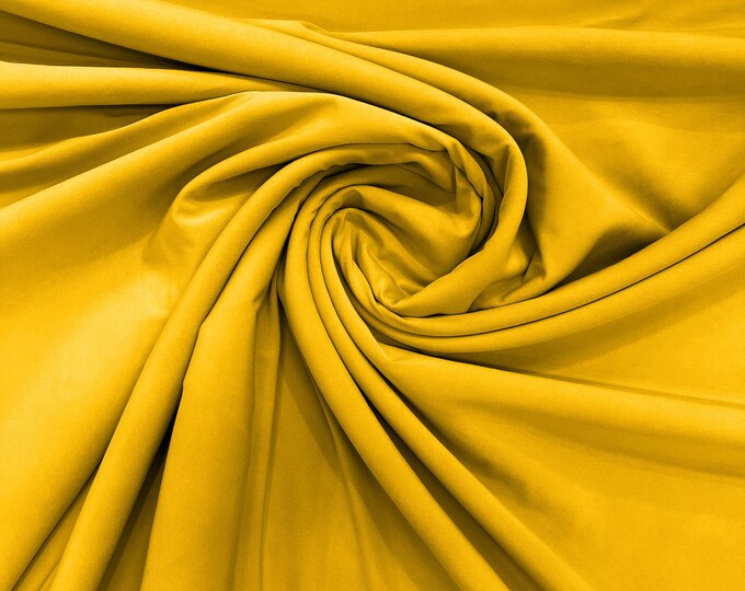 Yellow 58" Wide ITY Fabric Polyester Knit Jersey 2 Way  Stretch Spandex Sold By The Yard.