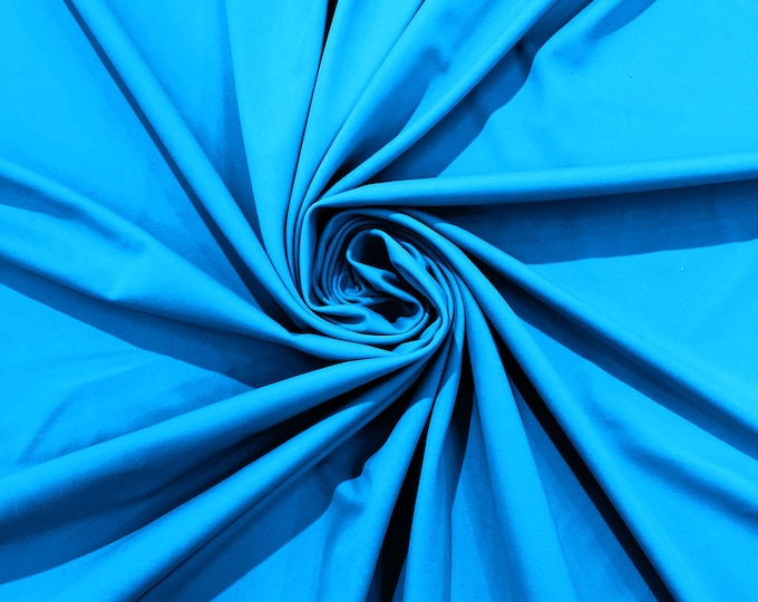 Turquoise Milliskin Nylon Spandex Stretch Dull Tricot Medium Weight Fabric for Apparel/4 Way Fabric/Swimwear/Activewear/Sportswear/Costume